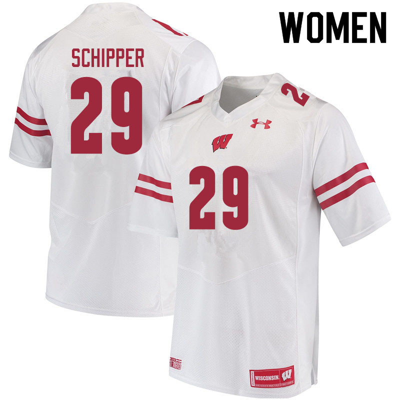 Wisconsin Badgers Women's #29 Brady Schipper NCAA Under Armour Authentic White College Stitched Football Jersey SY40P65SA